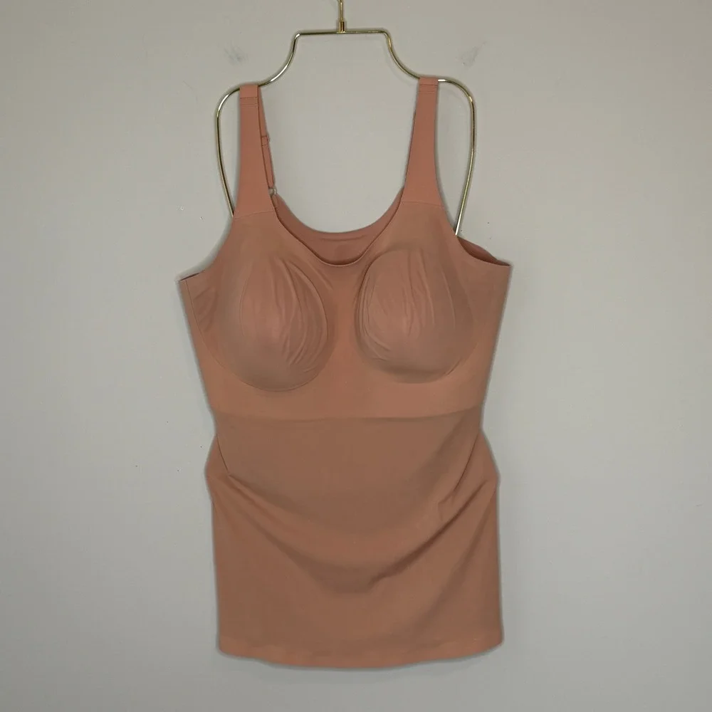 Evelyn & Bobbie Structured Scoop Bra Tank Nude Seamless Camisole 2XL - Picture 2 of 7